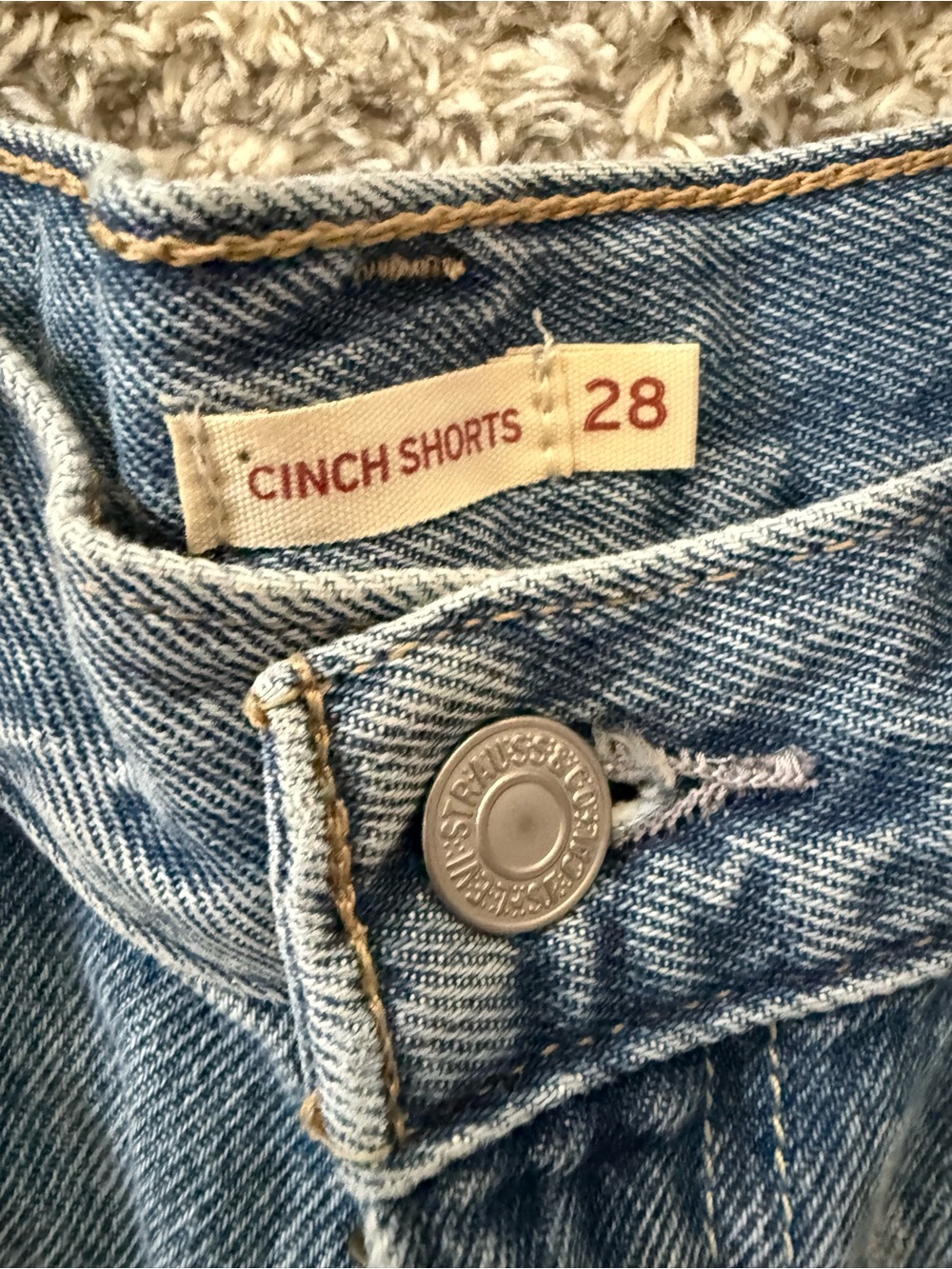 Levi’s Womens Cinch Shorts blue denim size 28 - Picture 3 of 3